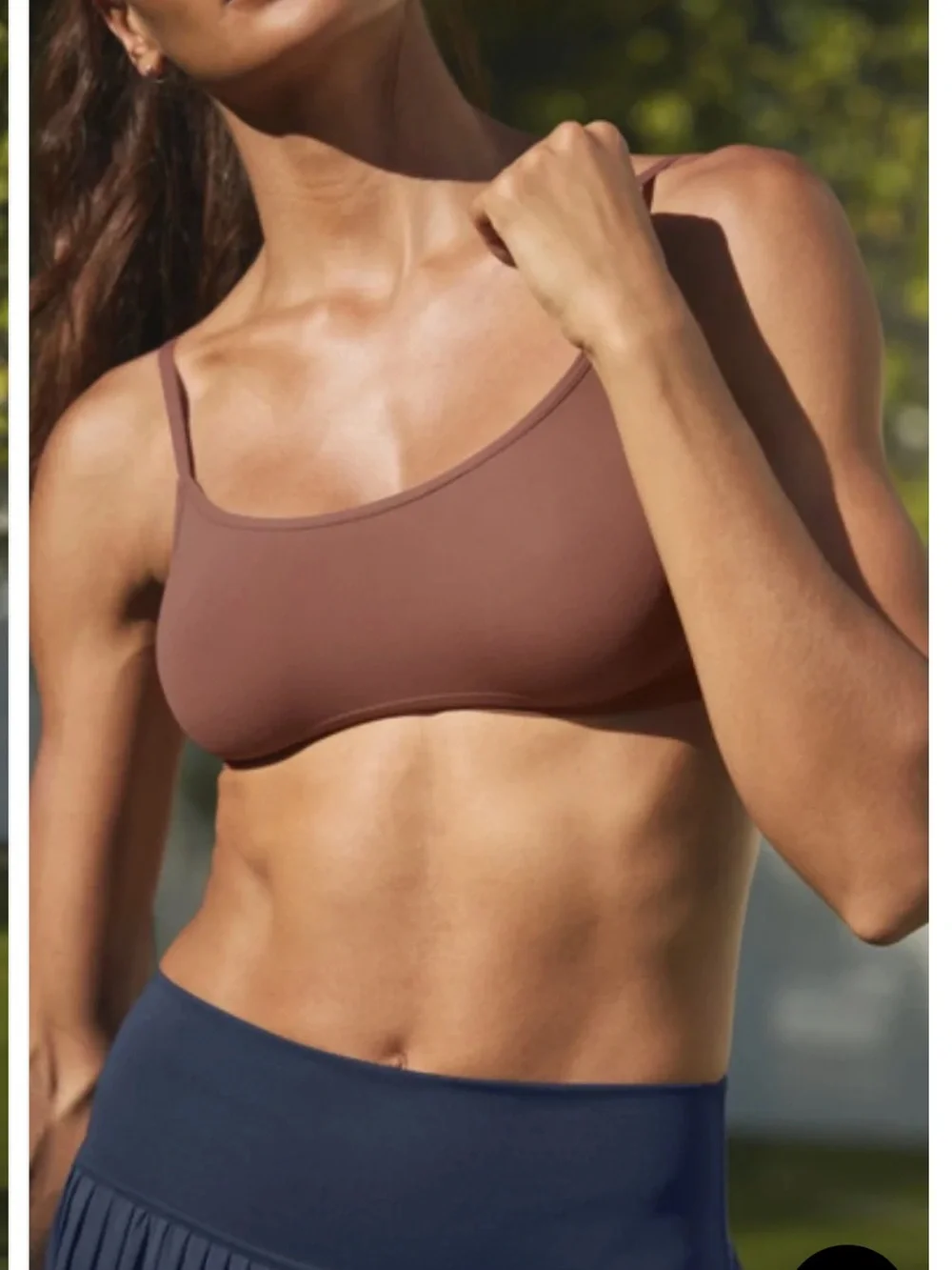 ALO Sheer Glo Bra Chestnut Small